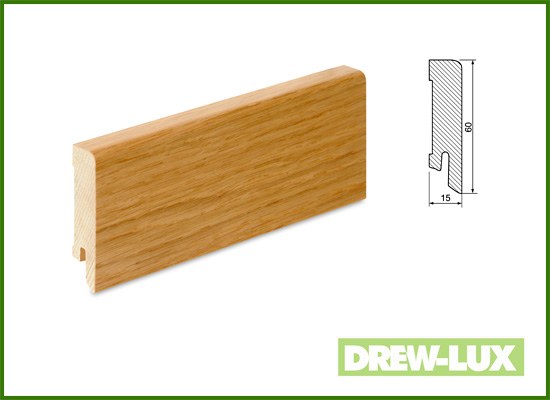 Skirting boards veneered wood veneer oak 6,0*1,6